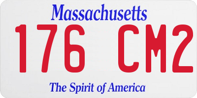 MA license plate 176CM2