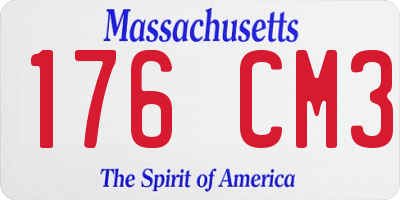 MA license plate 176CM3