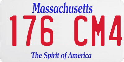MA license plate 176CM4