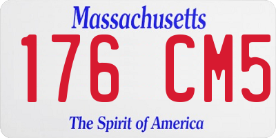 MA license plate 176CM5