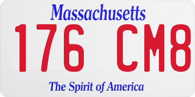 MA license plate 176CM8
