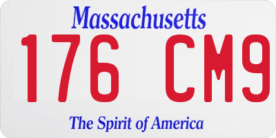 MA license plate 176CM9