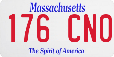 MA license plate 176CN0