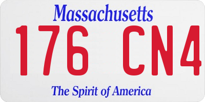 MA license plate 176CN4