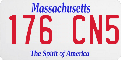 MA license plate 176CN5