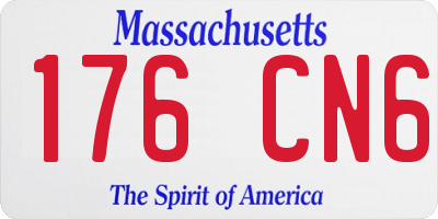 MA license plate 176CN6
