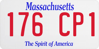 MA license plate 176CP1