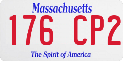 MA license plate 176CP2