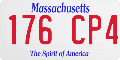 MA license plate 176CP4