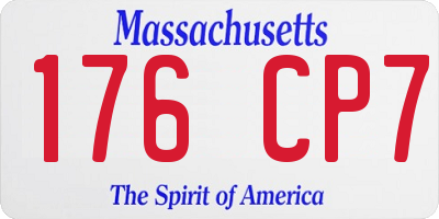 MA license plate 176CP7