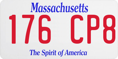MA license plate 176CP8