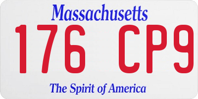 MA license plate 176CP9