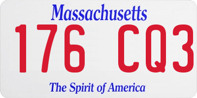 MA license plate 176CQ3