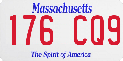 MA license plate 176CQ9