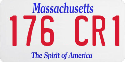 MA license plate 176CR1