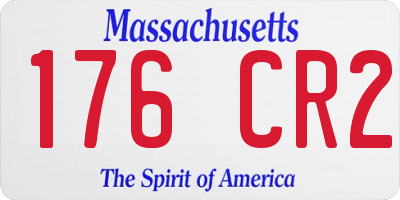 MA license plate 176CR2