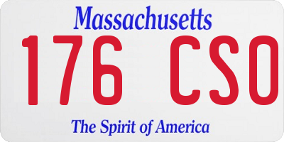 MA license plate 176CS0