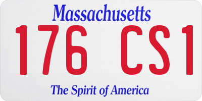 MA license plate 176CS1