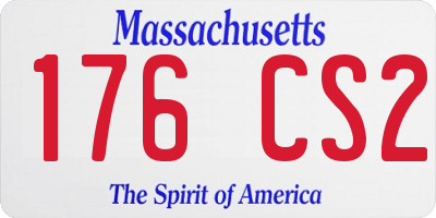 MA license plate 176CS2