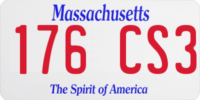 MA license plate 176CS3