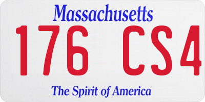 MA license plate 176CS4