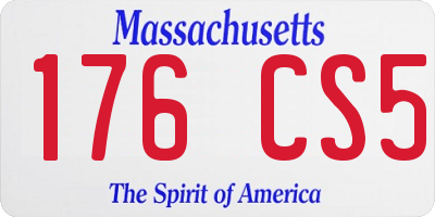 MA license plate 176CS5