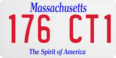 MA license plate 176CT1