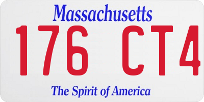 MA license plate 176CT4