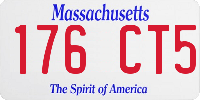 MA license plate 176CT5
