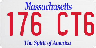 MA license plate 176CT6