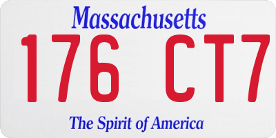 MA license plate 176CT7