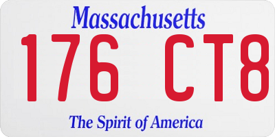 MA license plate 176CT8