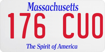 MA license plate 176CU0