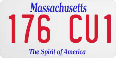 MA license plate 176CU1