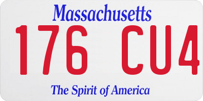 MA license plate 176CU4