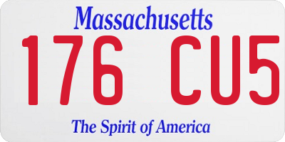 MA license plate 176CU5