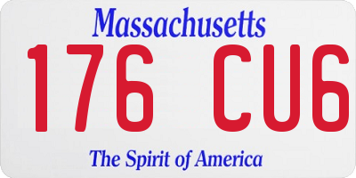 MA license plate 176CU6