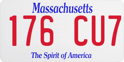 MA license plate 176CU7