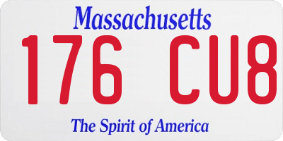 MA license plate 176CU8