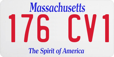 MA license plate 176CV1