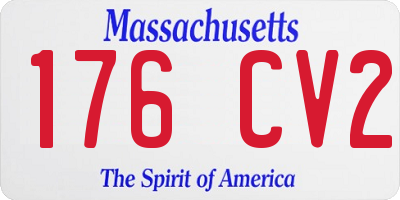 MA license plate 176CV2