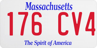 MA license plate 176CV4