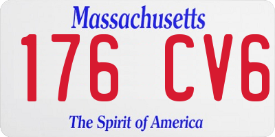 MA license plate 176CV6