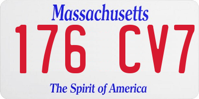 MA license plate 176CV7