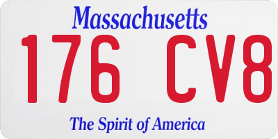 MA license plate 176CV8