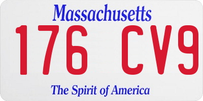 MA license plate 176CV9