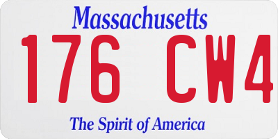 MA license plate 176CW4