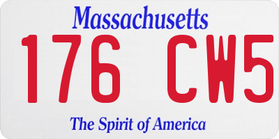 MA license plate 176CW5