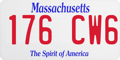 MA license plate 176CW6