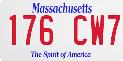 MA license plate 176CW7